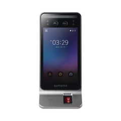 Lector Multi-tecnologia con detector de cubrebocas- Reconocimiento Facial, Huella, Tarjeta Móvil y lector de RFID(125kHz EM & 13.56 Mhz MIFARE)  Compatible con BioStar2,  Uso para Control de Acceso y Asistencia