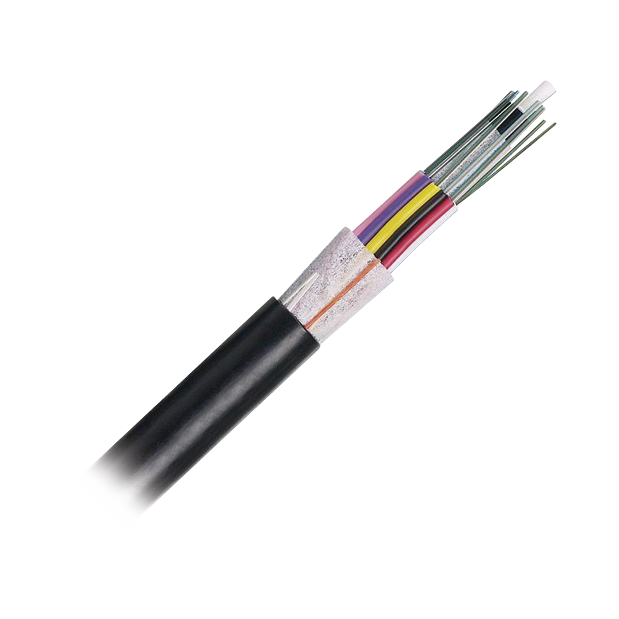 Cable de Fibra Óptica de 12 Hilos, OSP (Planta Externa), No Armada (Dieléctrica), 250um, Monomodo OS2, Precio Por Metro