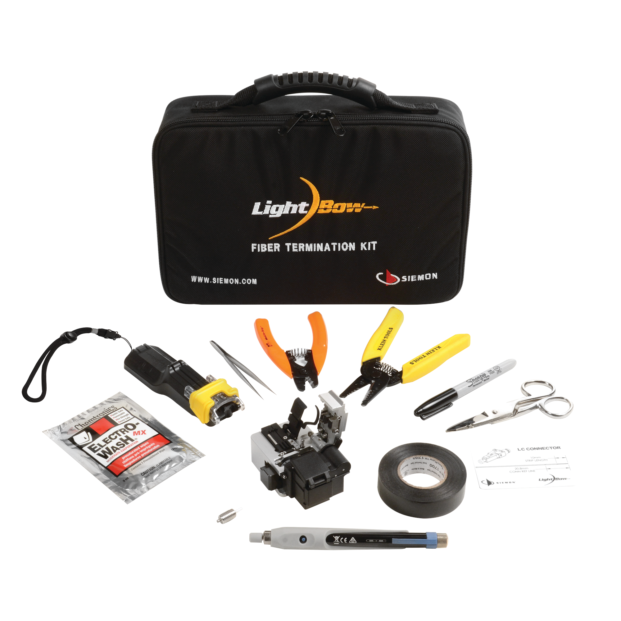 Kit de Herramienta LightBow para Terminación de Conectores de Fibra Óptica Pre-Pulidos LC/SC, Monomodo o Multimodo