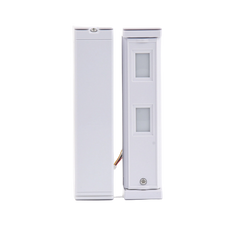 Sensor de Movimiento / Tipo Cortina / Ajuste de detección 2m o 5m / 100% Exterior / Inalambrico (Alimentación)/Compatible con cualquier panel de alarma / Proteja fachadas, puertas, ventanas, balcones y mas!