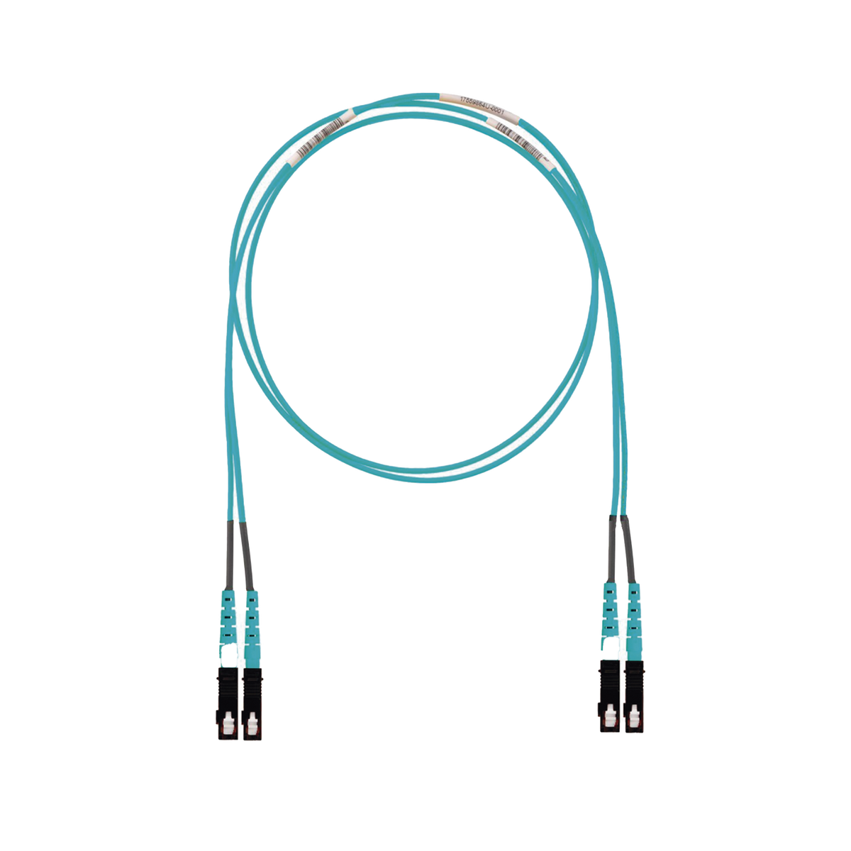Jumper de Fibra Optica Multimodo 50/125 OM3, SC-SC Duplex, LSZH (Cero Halógenos), Color Aqua, 8 Metros (26.25 Pies)