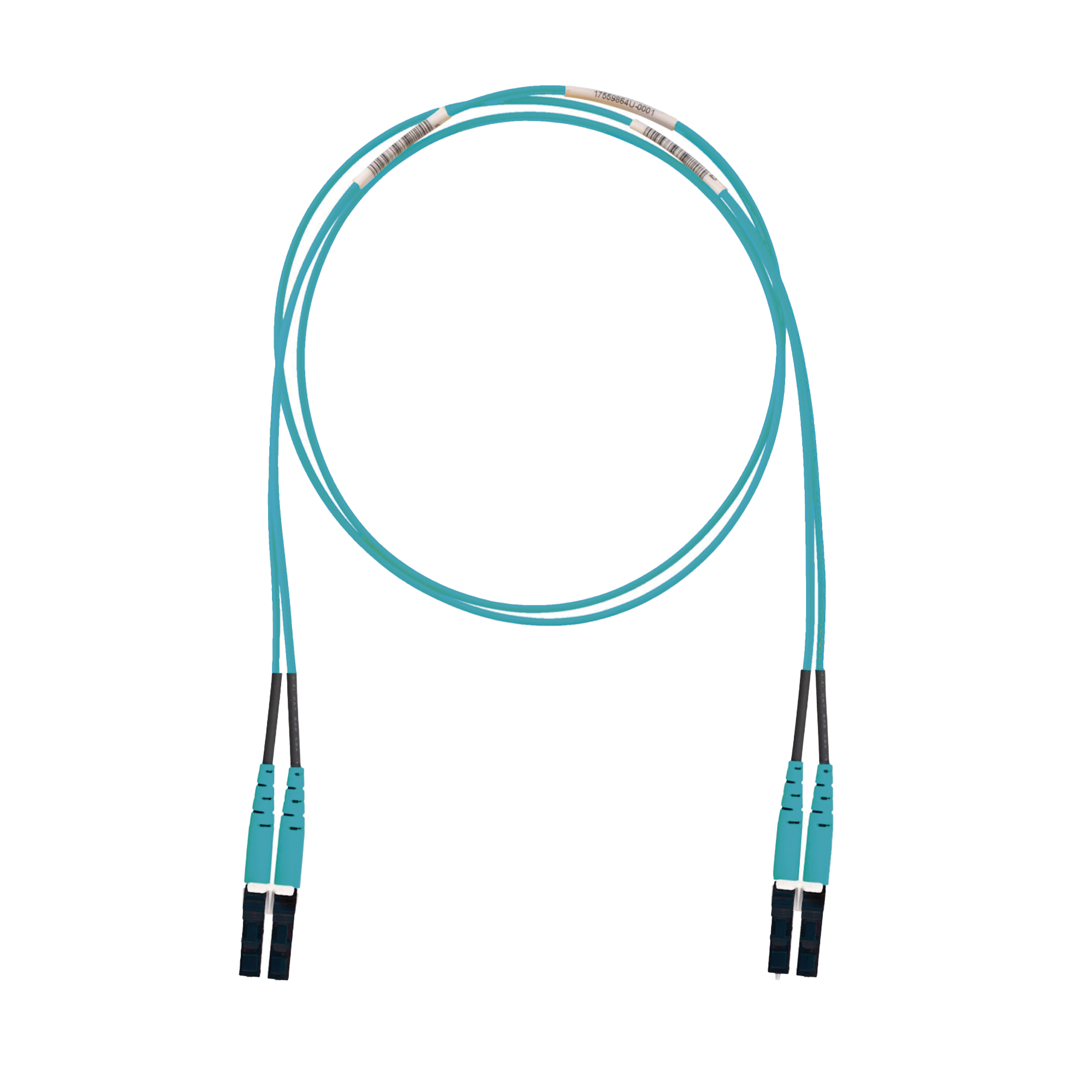 Jumper de Fibra Optica Multimodo 50/125 OM3, LC-LC Duplex, LSZH (Cero Halógenos), Color Aqua, 3 Metros (9.84 Pies)