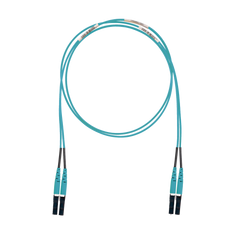 Jumper de Fibra Optica Multimodo 50/125 OM3, LC-LC Duplex, LSZH (Cero Halógenos), Color Aqua, 3 Metros (9.84 Pies)