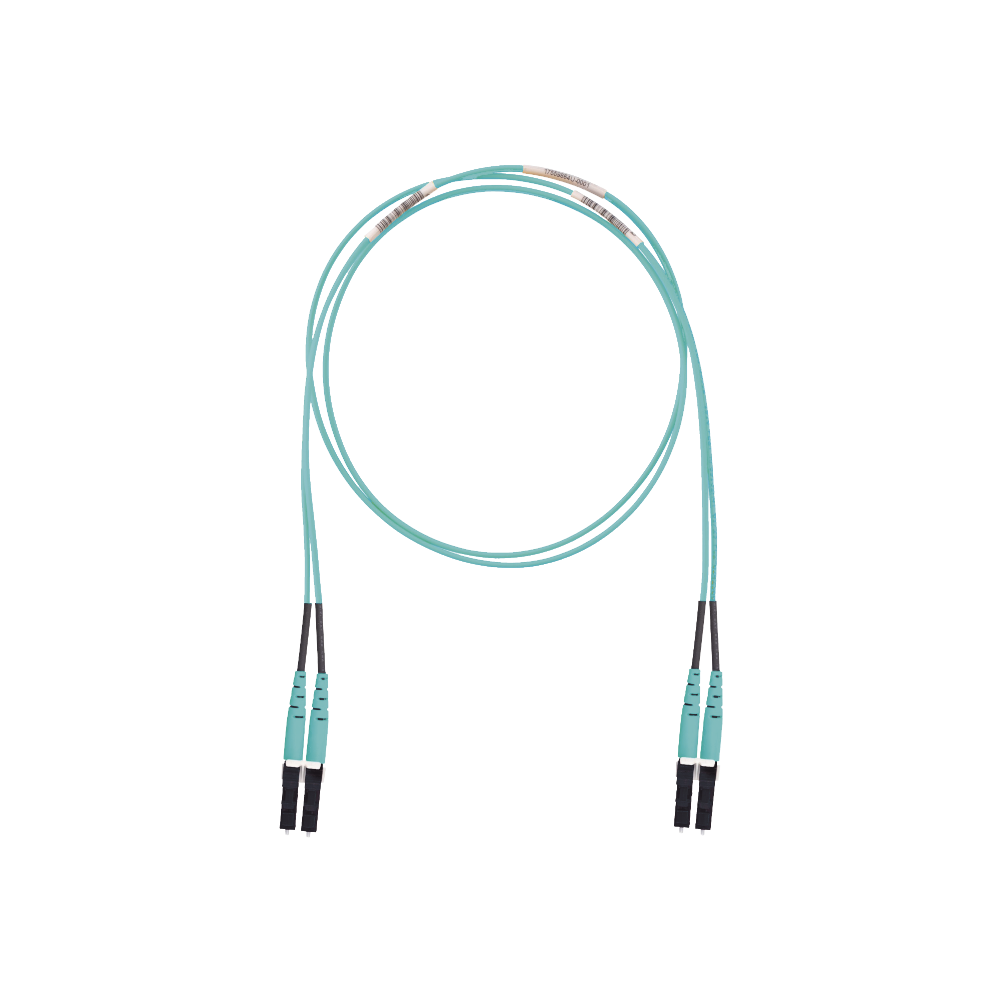 Jumper de Fibra Optica Multimodo 50/125 OM3, LC-LC Duplex, LSZH (Cero Halógenos), Color Aqua, 10 Metros (32.81 Pies)
