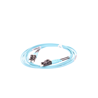 Jumper de Fibra Optica Multimodo 50/125 OM3, LC-LC Duplex, OFNR (Riser), Color Aqua, 2 Metros