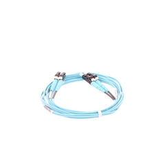 Jumper de Fibra Optica Multimodo 50/125 OM3, LC-LC Duplex, OFNR (Riser), Color Aqua, 2 Metros