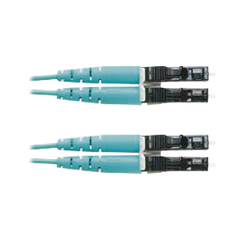 Jumper de Fibra Optica Multimodo 50/125 OM3, LC-LC Duplex, OFNR (Riser), Color Aqua, 3 Metros