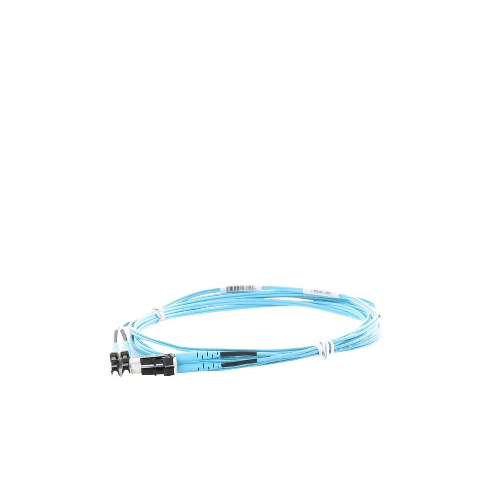 Jumper de Fibra Optica Multimodo 50/125 OM3, LC-LC Duplex, OFNR (Riser), Color Aqua, 3 Metros (9.84 Pies)