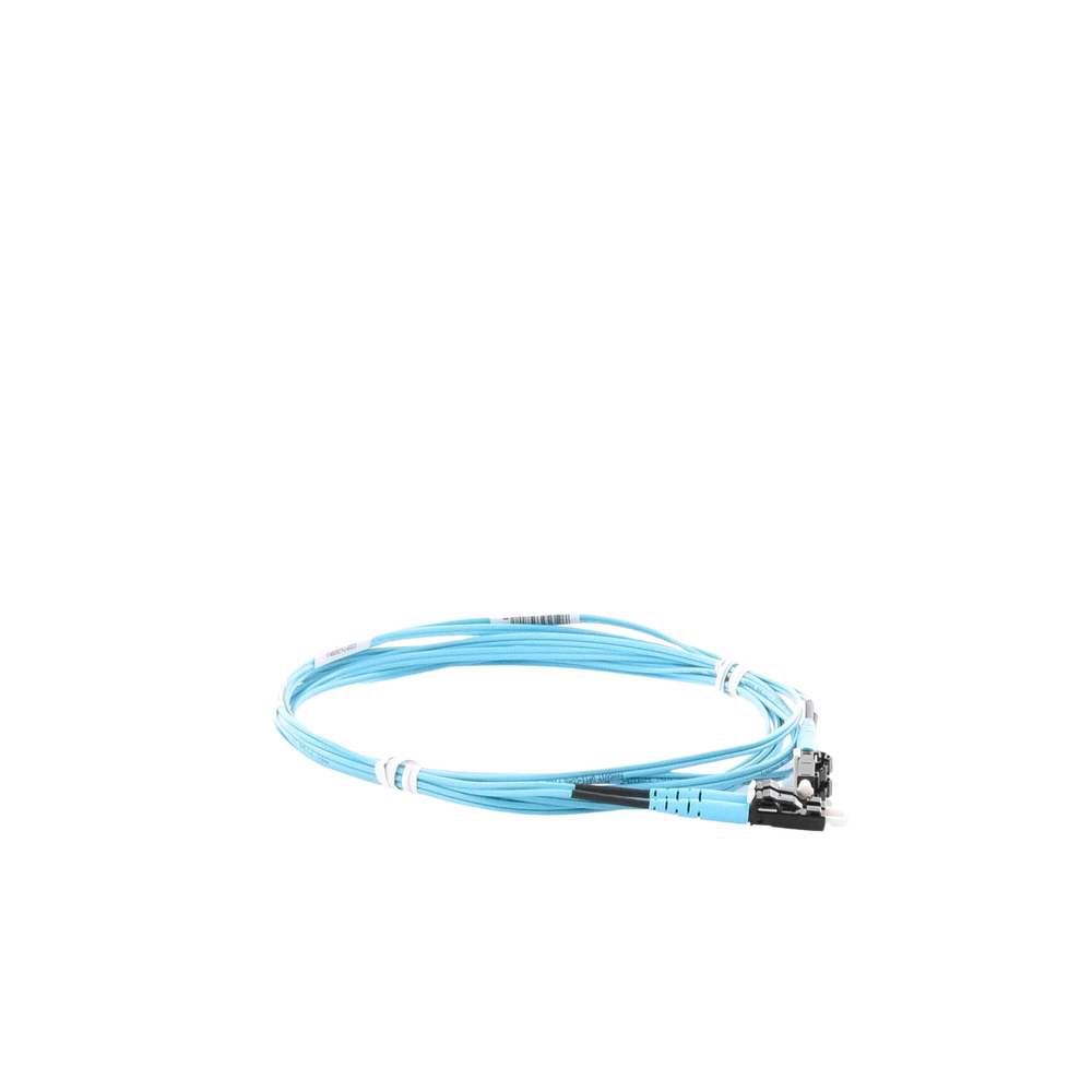 Jumper de Fibra Optica Multimodo 50/125 OM3, LC-LC Duplex, OFNR (Riser), Color Aqua, 3 Metros (9.84 Pies)