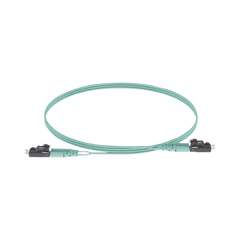 Jumper de Fibra Optica Multimodo 50/125 OM3, LC-LC Duplex, OFNR (Riser), Color Aqua, 5 Metros