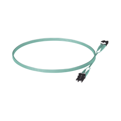 Jumper de Fibra Optica Multimodo 50/125 OM3, LC-LC Duplex, OFNR (Riser), Color Aqua, 5 Metros (16.40 Pies)
