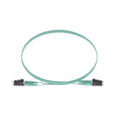 Jumper de Fibra Optica Multimodo 50/125 OM3, LC-LC Duplex, OFNR (Riser), Color Aqua, 5 Metros