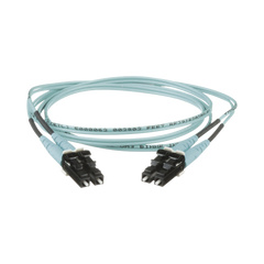 Jumper de Fibra Optica Multimodo 50/125 OM3, LC-LC Duplex, OFNR (Riser), Color Aqua, 8 Metros (26.25 Pies)