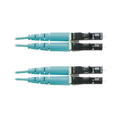 Jumper de Fibra Optica Multimodo 50/125 OM3, LC-LC Duplex, OFNR (Riser), Color Aqua, 9 Metros (29.53 Pies)