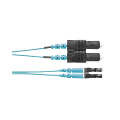 Jumper de Fibra Optica Multimodo 50/125 OM3, LC-SC Duplex, OFNR (Riser), Color Aqua, 2 Metros (6.56 Pies)
