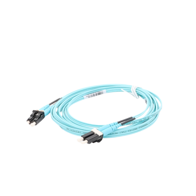 Jumper de Fibra Optica Multimodo 50/125 OM4, LC-LC Duplex, OFNR (Riser), Color Aqua, 3 Metros
