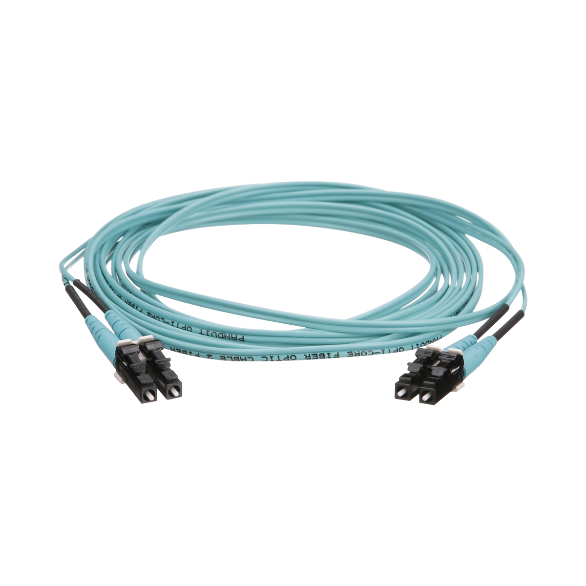 Jumper de Fibra Óptica Multimodo 50/125 OM4, LC-LC Duplex, OFNR (Riser), Color Aqua, 5 Metros (16.40 Pies)