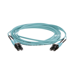 Jumper de Fibra Óptica Multimodo 50/125 OM4, LC-LC Duplex, OFNR (Riser), Color Aqua, 7 Metros