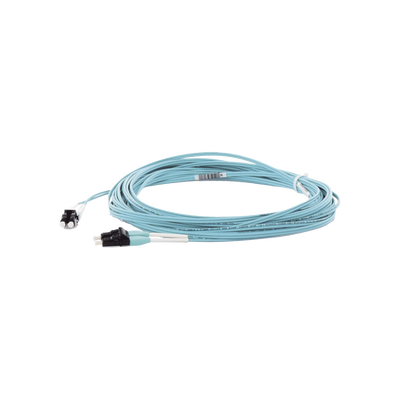 Jumper de Fibra Optica Multimodo 50/125 OM4, LC-LC Duplex, OFNR (Riser), Color Aqua, 10 Metros