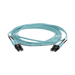 Jumper de Fibra Óptica Multimodo 50/125 OM4, LC-LC Duplex, OFNR (Riser), Color Aqua, 13 Metros (42.65 Pies)