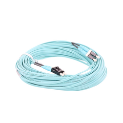 Jumper de Fibra Optica Multimodo 50/125 OM4, LC-LC Duplex, OFNR (Riser), Color Aqua, 20 Metros (65.62 Pies)