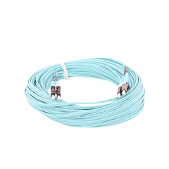 Jumper de Fibra Optica Multimodo 50/125 OM4, LC-LC Duplex, OFNR (Riser), Color Aqua, 20 Metros (65.62 Pies)