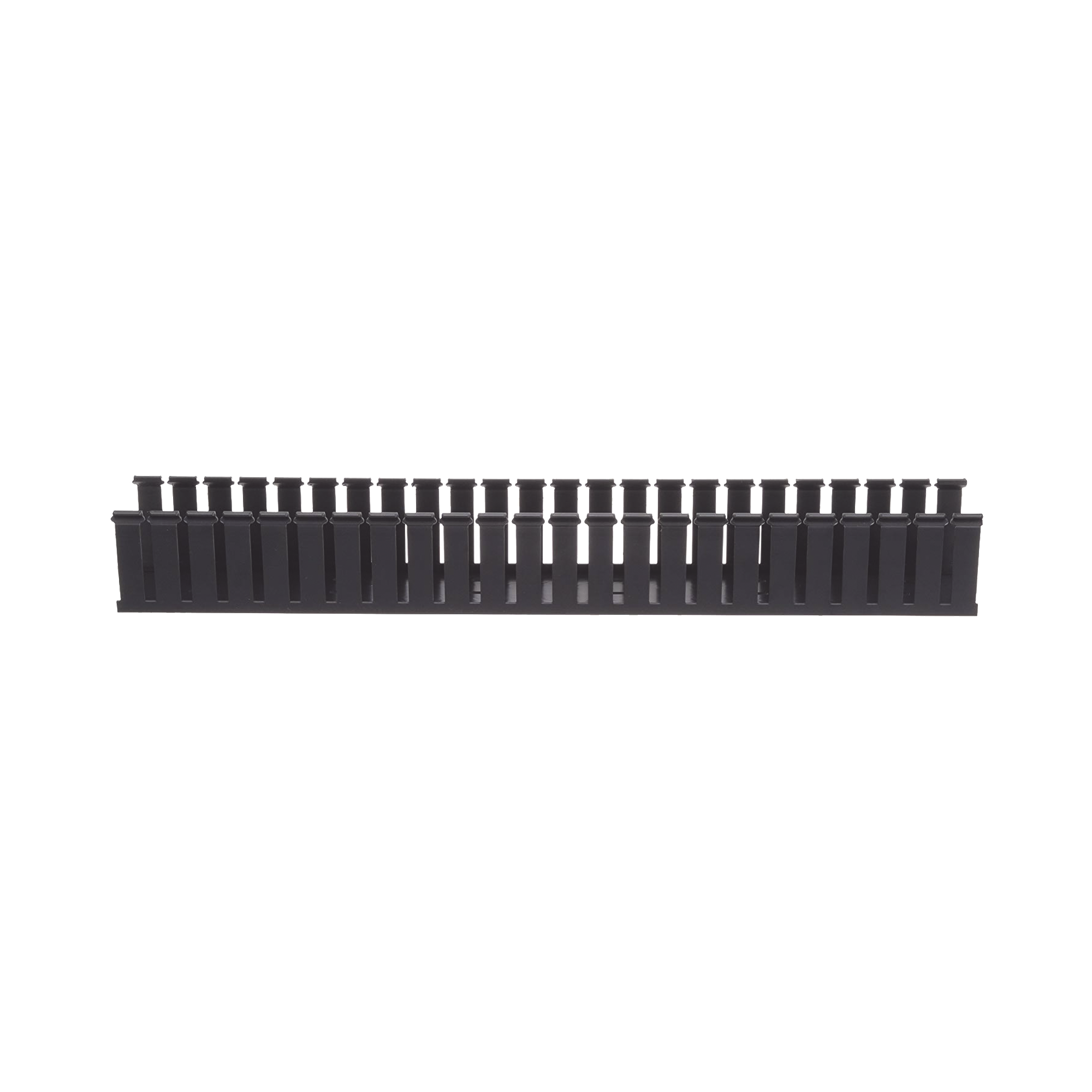 Canaleta Ranurada de PVC sin Tapa, Tipo G, 82.6 mm de Ancho, 79.2 mm de Alto y 1828.8 mm de Largo, Color Negro