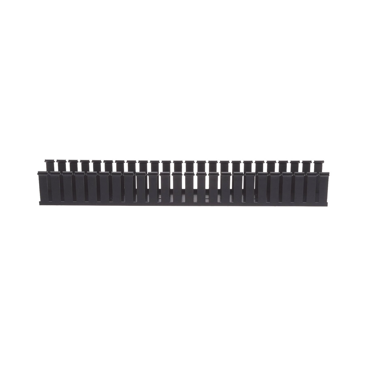 Canaleta Ranurada de PVC sin Tapa, Tipo G, 82.6 mm de Ancho, 79.2 mm de Alto y 1828.8 mm de Largo, Color Negro