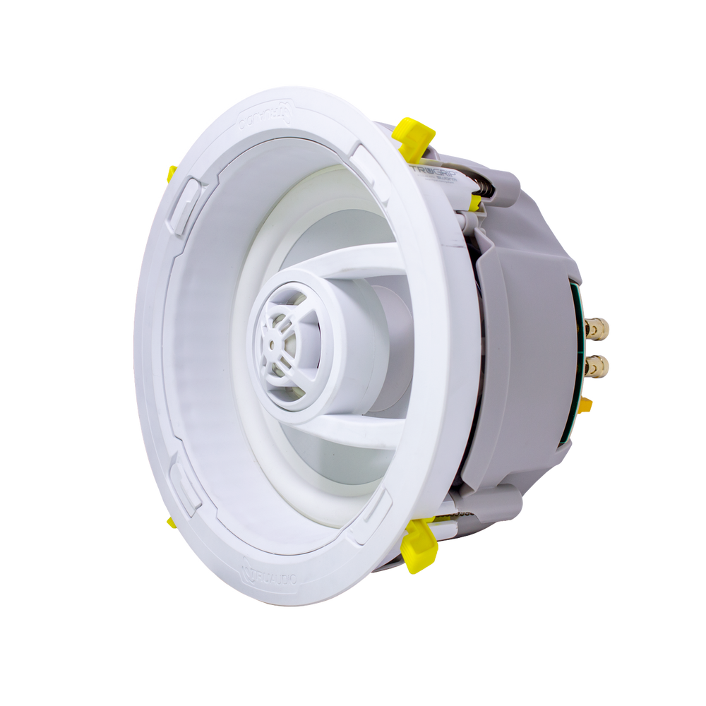 Ghost series, altavoz de 3 vías de plafón 9in, diseño trugrip  sin herramientas, woofer de polipropileno blanco, 150w 8ohms