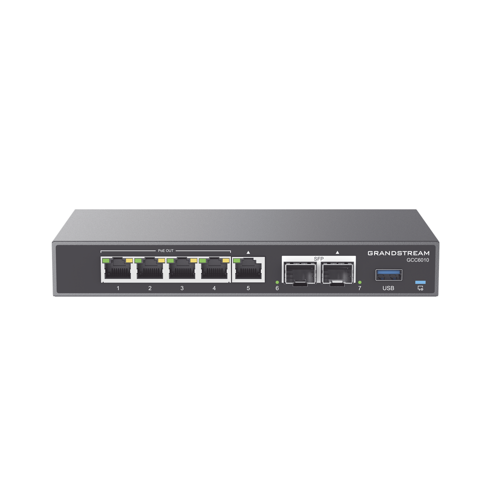 4 en 1: Firewall Nueva Generación, Router, IP PBX (24 usuarios / 8 llamadas), Switch Gigabit de 5 Puertos (4 PoE) y 2 Puertos SFP 2.5 Gigabit