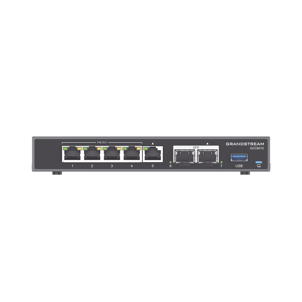 4 en 1: Firewall Nueva Generación, Router, IP PBX (24 usuarios / 8 llamadas), Switch Gigabit de 5 Puertos (4 PoE) y 2 Puertos SFP 2.5 Gigabit