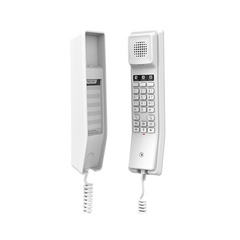 Teléfono IP para Hoteles / Altavoz HD / 2 Cuentas y Líneas SIP / 10 Teclas de Marcación Rápida / 3 Teclas Programables / Códec OPUS / Gestión GDMS / Instalación en Escritorio y Pared / PoE 100 Mbps