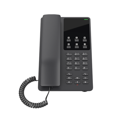 Teléfono IP Hotelero Wi-Fi, 2 líneas SIP con 2 cuentas, codec Opus, IPV4/IPV6, color negro, con gestión en la nube GDMS