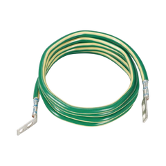 Jumper para Aterrizar Equipos, 6 AWG, con Terminal Doblada a 45 Grados y Terminal Recta, Para Conexión a Tierra y Terminal Recta Para Equipos, 1.8m de Largo