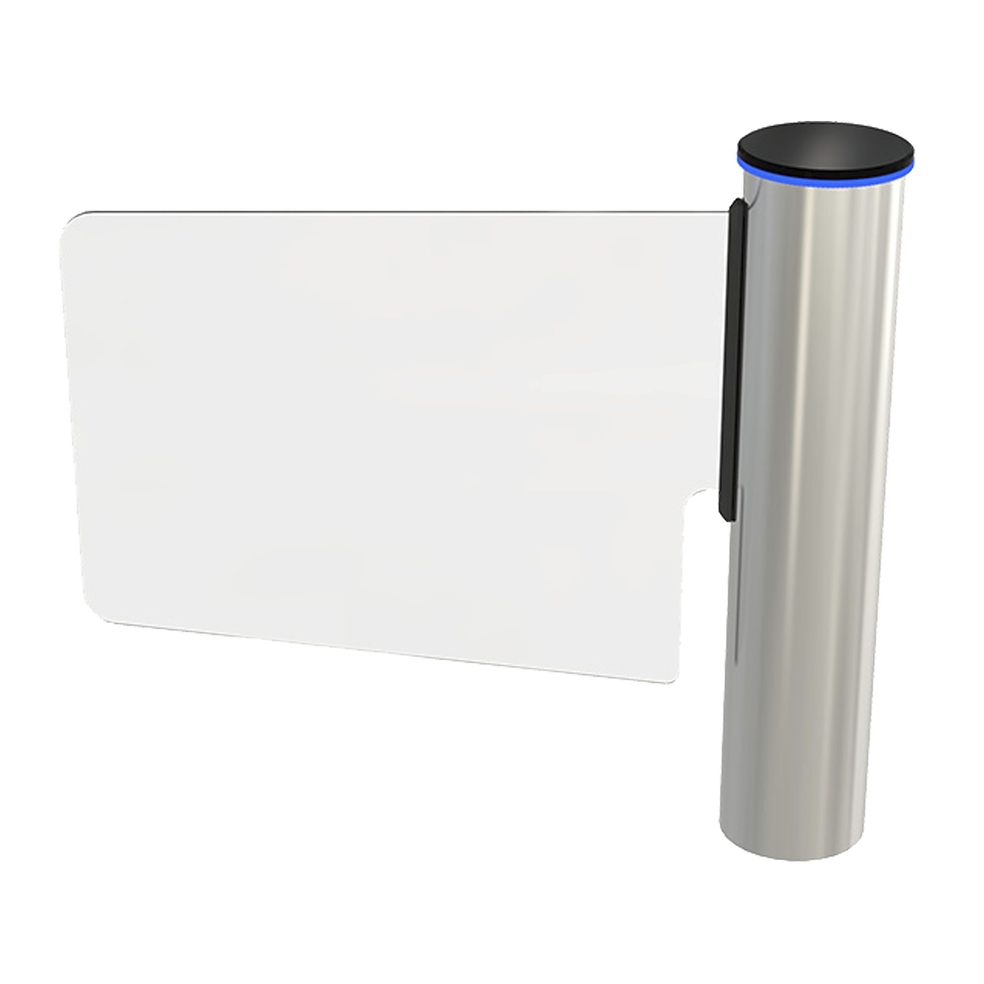 Torniquete Tipo Ala o Bandera Fabricado en Acero Inoxidable 304 con Hoja de Cristal Templado /  Acceso Bidireccional con Corona LED