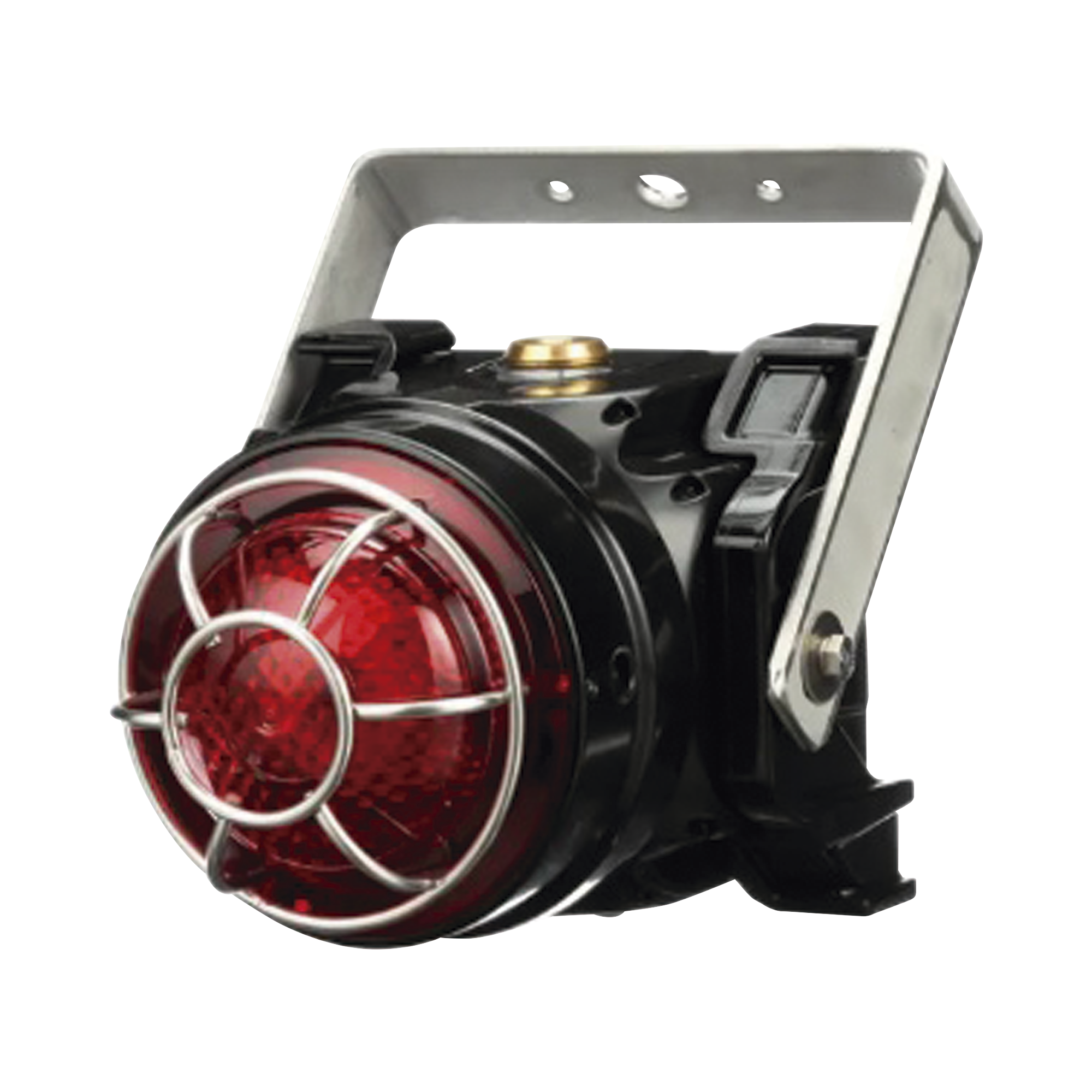 Baliza LED para Ubicaciones Peligrosas / 120-240 VCA / Montaje Trunnion Ex d / Lente Roja de Bajo Perfil / 8 Patrones de Parpadeo / IP66 / Certificación ATEX-IECEx-cULus