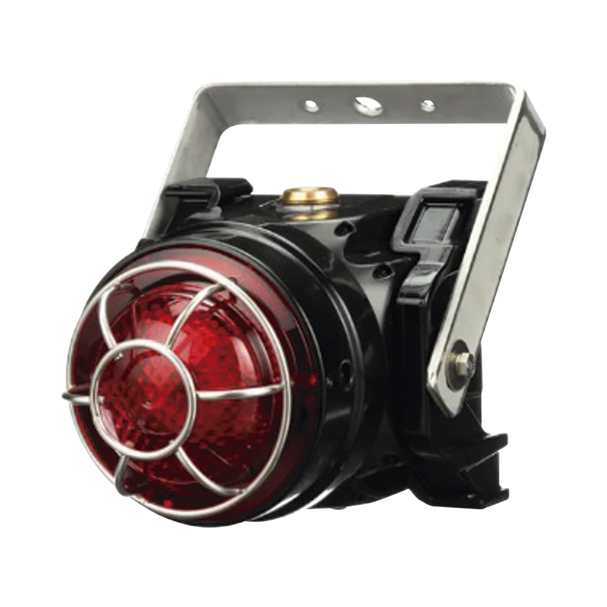 Baliza LED para Ubicaciones Peligrosas / 120-240 VCA / Montaje Trunnion Ex d / Lente Roja de Bajo Perfil / 8 Patrones de Parpadeo / IP66 / Certificación ATEX-IECEx-cULus