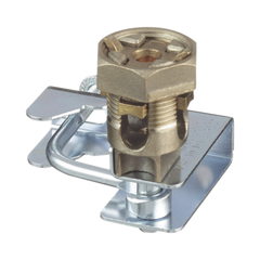 Abrazadera para Tierra Física en Base de Piso Falso, para Cables de 6 a 1/0 AWG. Para Pedestales Cuadrados de 7/8" y Circulares de 1" a 1 1/8"