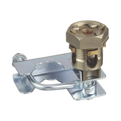 Abrazadera para Tierra Física en Base de Piso Falso, para Cables de 6 a 1/0 AWG. Para Pedestales Cuadrados de 7/8" y Circulares de 1" a 1 1/8"