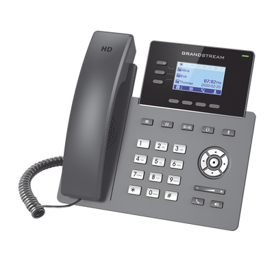 Teléfono IP Grado Operador, 3 líneas SIP con 6 cuentas, puertos Gigabit PoE, codec Opus, IPV4/IPV6 con gestión en la nube GDMS