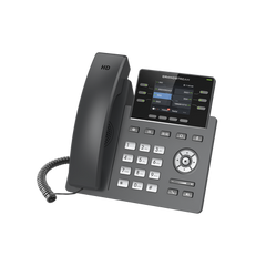 Teléfono IP Grado Operador, 3 líneas SIP con 6 cuentas, puertos Gigabit,PoE,  pantalla a color 2.4", codec Opus, IPV4/IPV6 con gestión en la nube GDMS