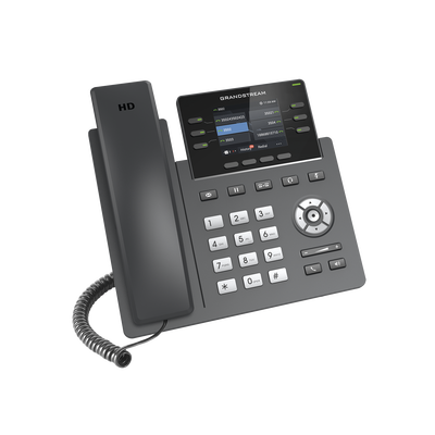 Teléfono IP Grado Operador, 3 líneas SIP con 6 cuentas, puertos Gigabit,PoE,  pantalla a color 2.4", codec Opus, IPV4/IPV6 con gestión en la nube GDMS