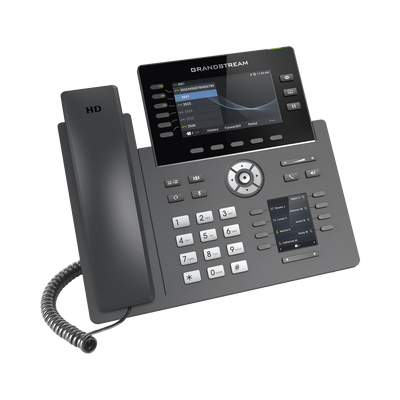 Teléfono IP Wi-Fi, Grado Operador, 6 líneas SIP con 6 cuentas, pantalla a color 4.3", puertos Gigabit, Bluetooth, PoE, codec Opus, IPV4/IPV6 con gestión en la nube GDMS