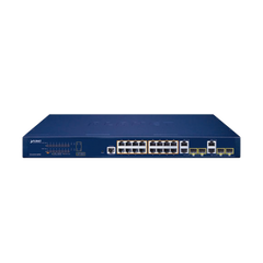 Switch Administrable PoE  Capa 2 de 16 Puertos 10/100/1000 Mbps 802.3af/at, 4 Puertos SFP Gigabit, Hasta 240 W