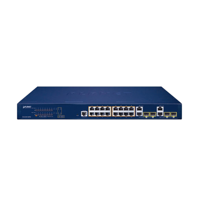Switch Administrable PoE  Capa 2 de 16 Puertos 10/100/1000 Mbps 802.3af/at, 4 Puertos SFP Gigabit, Hasta 240 W