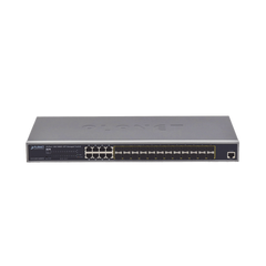 Switch Administrable Capa 2 con Fuente de Alimentación Redundante, 24 Puertos SFP Gigabit 100/1000X, 8 Puertos Combo RJ45 Gigabit.