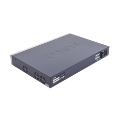 Switch Administrable L3, 24 puertos Gigabit PoE 802.3bt, 2 puertos 10G SFP+, Pantalla Tactil, Fuente Redundante, (600W)