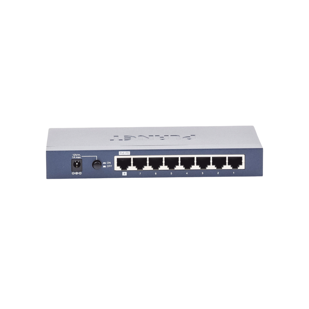 Switch Administrable de Escritorio de 8 Puertos Gigabit/ 2 Puertos SFP / 20 Gbps Switching / PoE In 802.3af/at / Dual Power DC + PoE / VLAN Q-in-Q / IPv6/IPv4/  Administración Remota con CloudNMS
