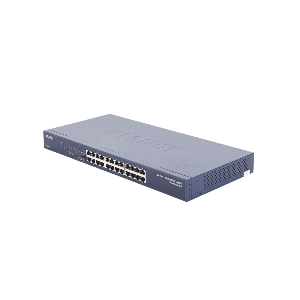 Switch No Administrable Gigabit de 24 Puertos 10/100/1000 Mbps, Con Modo Extendido Para Envió de Datos de Hasta 200 m