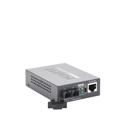 Convertidor de Medios 1000 Mbps UTP/Fibra Óptica Mono-Modo Hasta 20 Km, Conector SC
